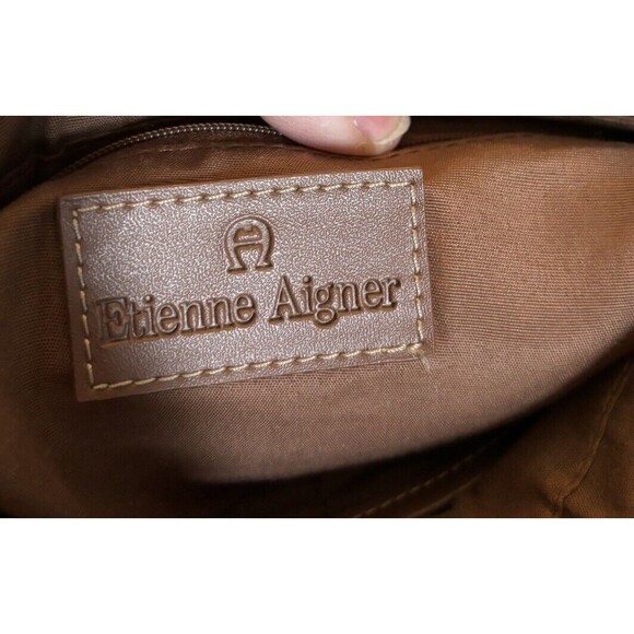 Etienne Aigner Woven Purse Tan And Brown - Picture 9 of 12